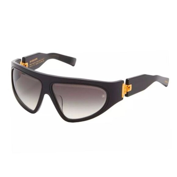 NEW BALMAIN B-ESCAPE BPS-143A UNISEX BLACK CRYSTAL/GOLD SUNGLASSES